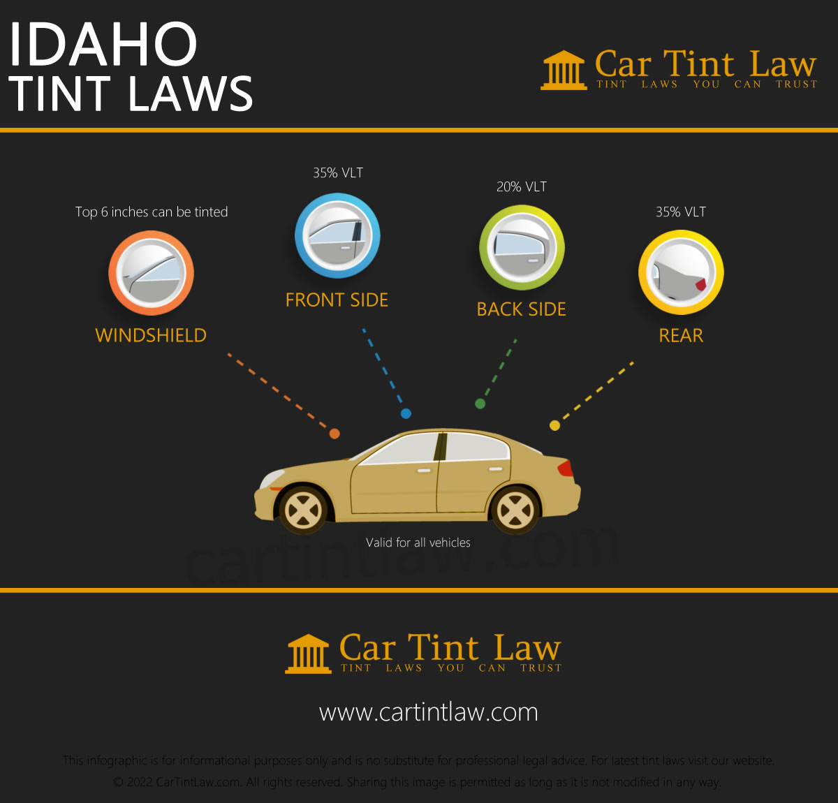 Idaho 2024 Window Tint Laws Car Tint Law