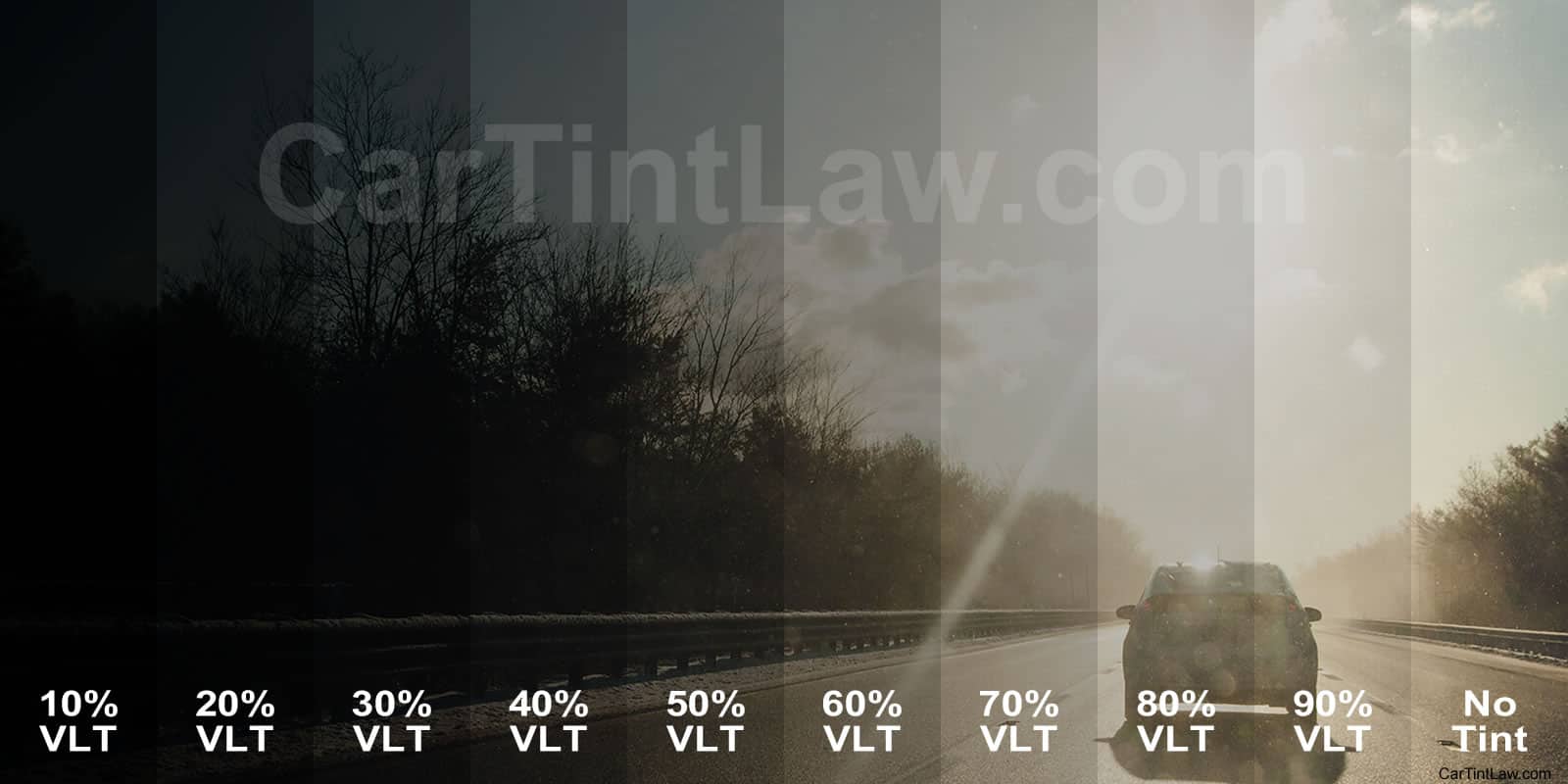 Window Tint Darkness Chart & VLT Examples Car Tint Law